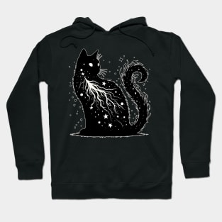 Galaxy Cosmic Black Cat in Stars Hoodie